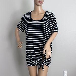 Umgee Women’s Navy White Stripe Tunic size L